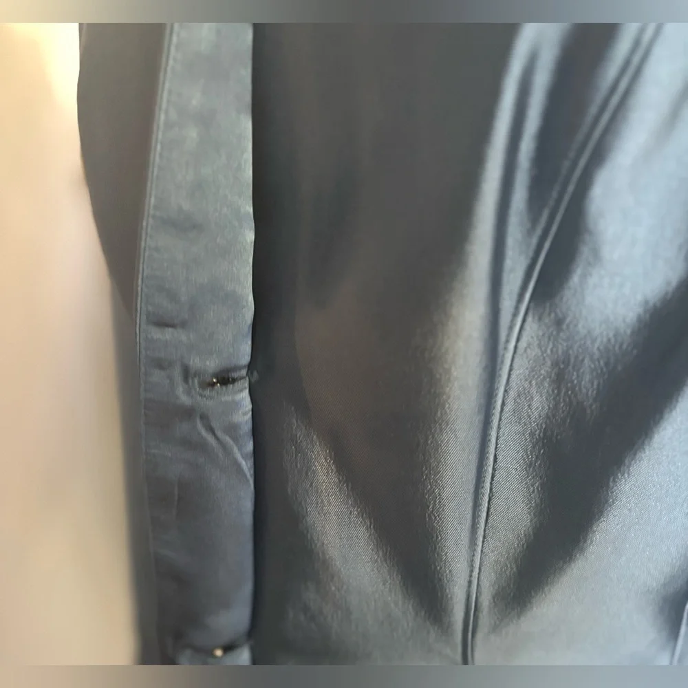 Lily & Taylor Blue Silk Wool 2pc Skirt Suit w/Floral Rosette Lace Brocade NWT 14 - Picture 15 of 16